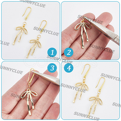 40Pcs 2 Colors Eco-Friendly Brass Earring Hooks KK-SC0006-47-1