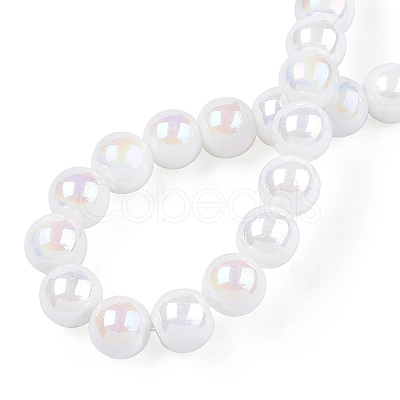 Electroplate Opaque Glass Beads Strands X-GLAA-T032-P6mm-AB02-1