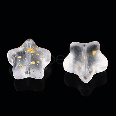 Spray Painted Transparent Glass Beads GLAA-FS0001-01B-1