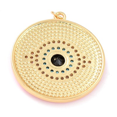 Real 18K Gold Plated Brass Micro Pave Cubic Zirconia Pendants ZIRC-L100-084G-04-1