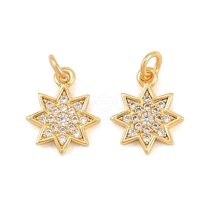Brass Micro Pave Cubic Zirconia Charms KK-F927-09B-G-1