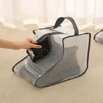 2Pcs 2 Colors Translucent PVC Waterproof Shoes Storage Zipper Bags ABAG-LP0001-98-1