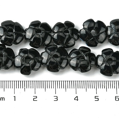 Natural Black Stone Beads Strands G-H023-B16-01-1