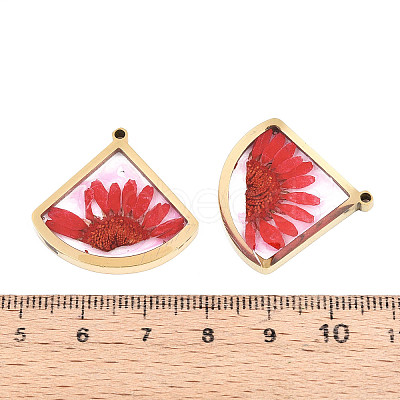304 Stainless Steel Epoxy Resin Pendants STAS-T072-26-1