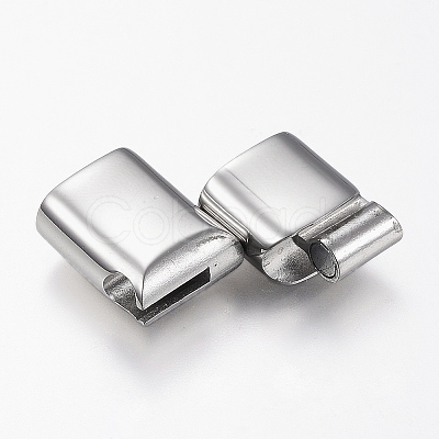 Tarnish Resistant 304 Stainless Steel Magnetic Clasps with Glue-in Ends X-STAS-G157-14P-14x8mm-1