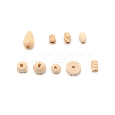 Natural Unfinished Wood Beads Set WOOD-WH0015-85-1