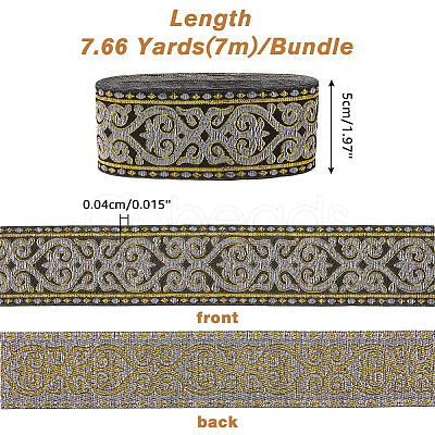 Ethnic Style Embroidery Polyester Ribbon OCOR-WH0046-14B-1