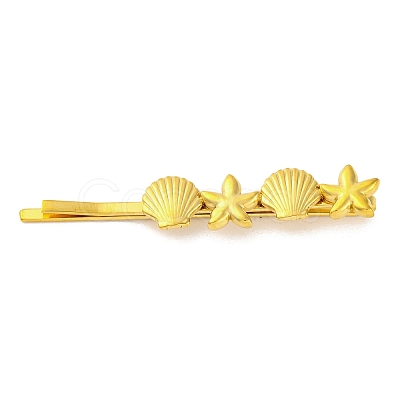 Starfish & Shell Shape 304 Stainless Steel Hair Bobby Pins STAS-Z096-03G-02-1