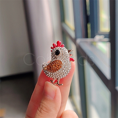Chick Alloy Rhinestone Brooches PW-WG23392-01-1