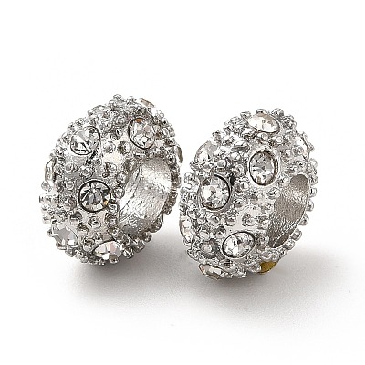 Rack Plating Alloy Rhinestone European Beads PALLOY-P289-34P-1