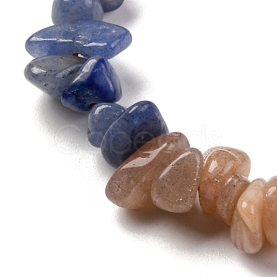 Natural Orange Moonstone & Green Aventurine & Blue Aventurine Beads Strands G-L610-A09-01-1