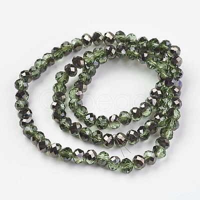 Electroplate Transparent Glass Beads Strands EGLA-A034-T2mm-P08-1
