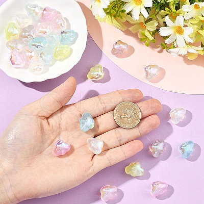 35Pcs 7 Colors Transparent Acrylic Beads MACR-YW0004-64-1