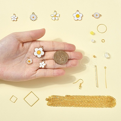 DIY Daisy Dangle Earrings Making Kits DIY-YW0016-27-1