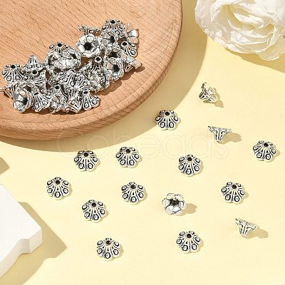 Tibetan Style Bell Filigree Bead Caps X-TIBE-A23845-AS-FF-1