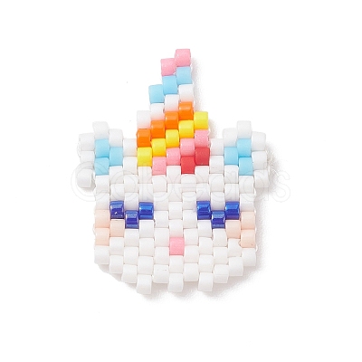 Handmade Loom Pattern Seed Beads PALLOY-MZ00116-1