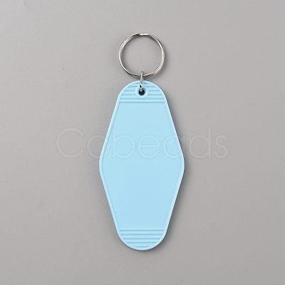 Plastic Blank Motel Keychain KEYC-WH0034-29C-1