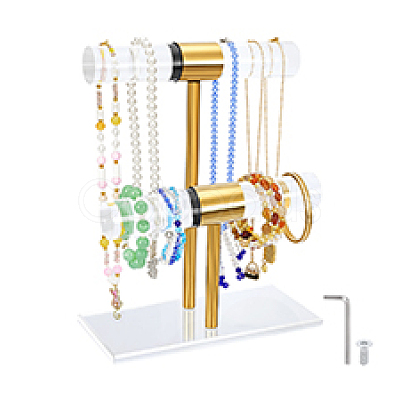 Acrylic &
Stainless Steel T Bar Jewely Display Stands ODIS-WH0108-022-1