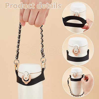 2Pcs 2 Colors Silicone Cup Handle Strap AJEW-PH0011-90-1