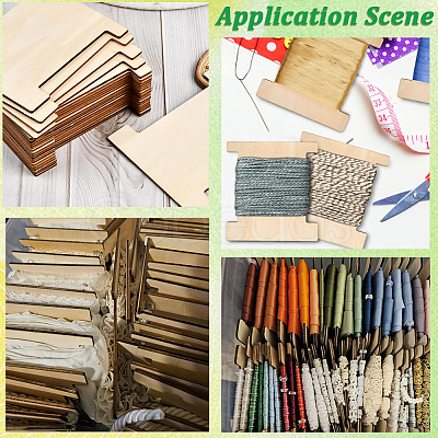 60Pcs 3 Styles Unfinished Wood Cutouts for Craft Supplies DIY-SC0031-11A-1