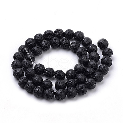 Natural Lava Rock Beads Strands X-G-S259-11-10mm-1