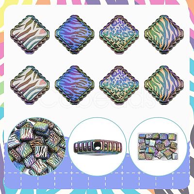 30Pcs Rainbow Iridescent Printed Opaque Acrylic Beads OACR-FS0002-70-1