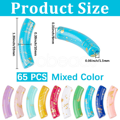 65Pcs Opaque Acrylic Beads OACR-PA0002-10-1