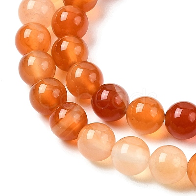 Natural Red Agate Beads Strands G-B167-A12-8mm-1