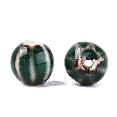Vintage Porcelain Corrugated Beads PORC-N013-11D-1
