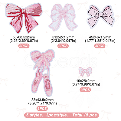 Bowknot Polyester Embroider Thread Iron on/Sew On Patches PATC-HY0001-63-1