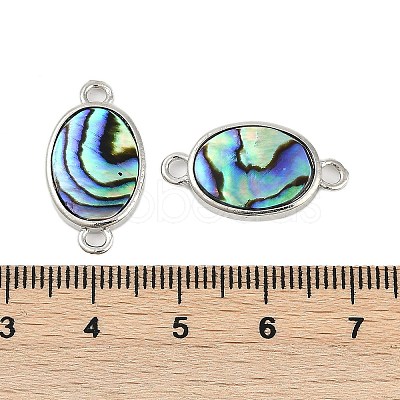Brass Pave Natural Paua Shell Connector Charms LS-KK-M299-01E-P-1