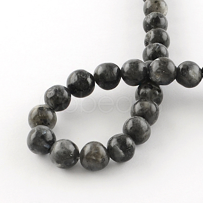 Natural Labradorite Round Bead Strands G-R342-8mm-09-1