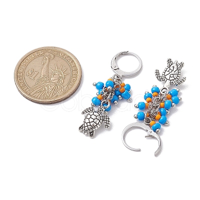 Tibetan Style Alloy Dangle Leverback Earrings EJEW-MZ00119-05-1