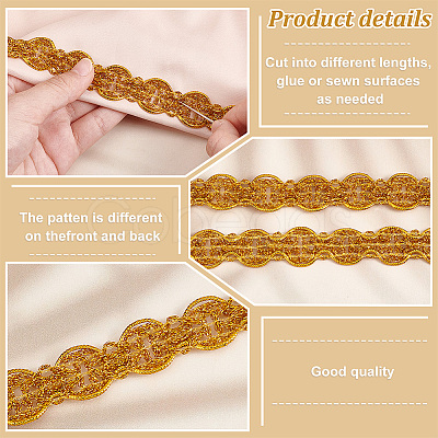 Polyester Braided Lantern Lace Ribbon SENE-WH0003-36C-1