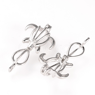 Brass Locket Cage Pendants X-KK-R057-02P-1
