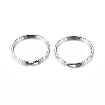Platinum Plated Iron Split Key Rings Findings Fit Keychain X-IFIN-H042-N-1