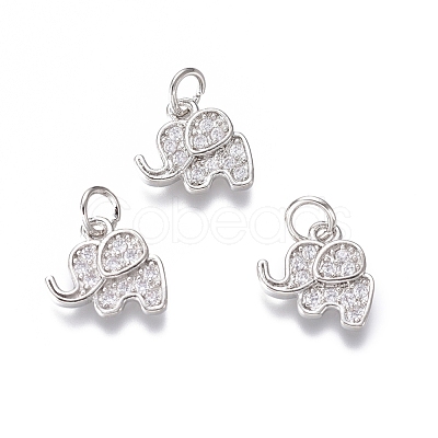 Brass Micro Pave Cubic Zirconia Pendants KK-G374-26-1