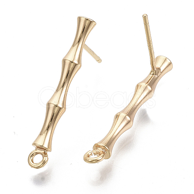 Brass Stud Earring Findings X-KK-N230-08G-NF-1
