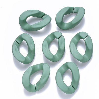 Opaque Spray Painted Acrylic Linking Rings OACR-S036-001B-I11-1