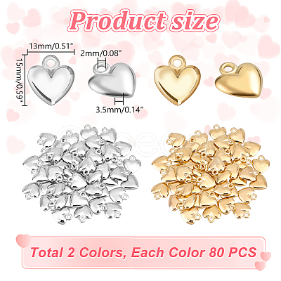 160Pcs 2 Colors CCB Plastic Pendants KY-GA0001-31-1