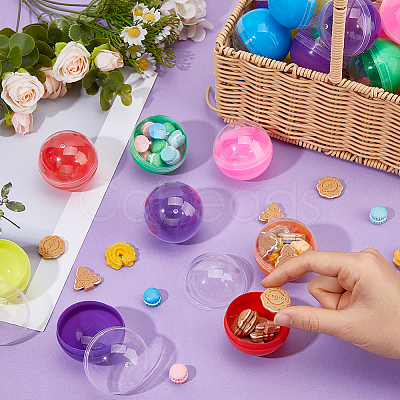 Plastic Round Vending Machine Egg Capsules AJEW-WH0609-530B-1