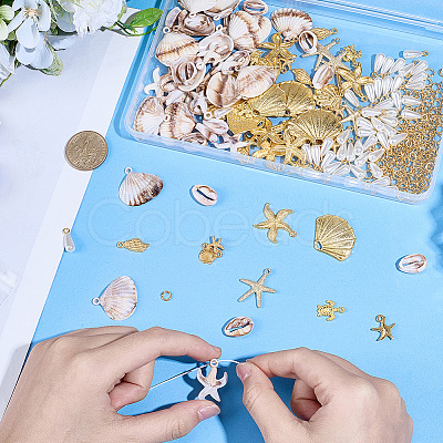 DIY Ocean Necklaces/Bracelets Making Kits DIY-SP0006-30-1
