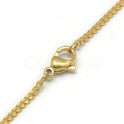 Trendy Unisex 201 Stainless Steel Twisted Chain Necklaces NJEW-L043-44G-1