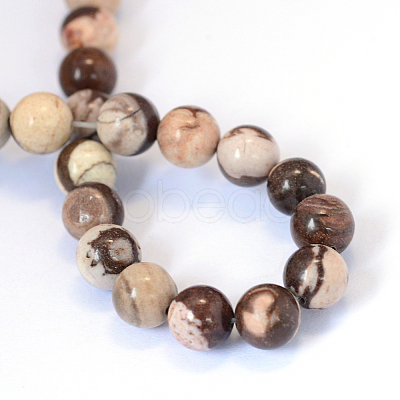 Natural Zebra Jasper Round Bead Strands X-G-E334-4mm-12-1