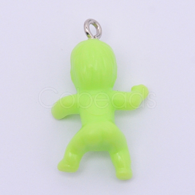 Opaque Plastic Pendants KY-WH0024-12H-1