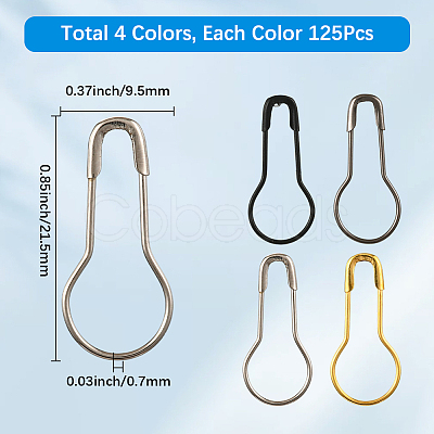 500Pcs 4 Colors Iron Brooch Findings IFIN-SP0001-46-1