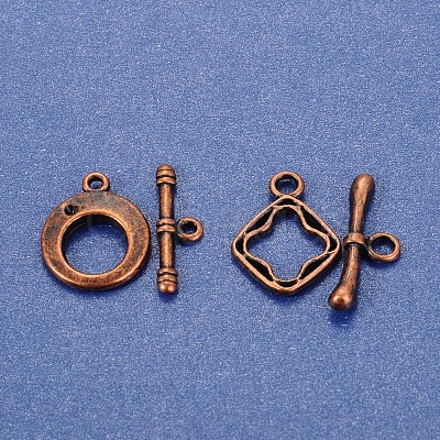 Mixed Tibetan Style Toggle Clasps TIBE-PH0004-11-1