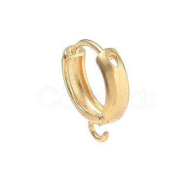 Rack Plating Eco-friendly Brass Chunky Hoop Earring Findings KK-D075-02G-RS-1-1