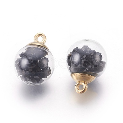 Transparent Glass Bottle Pendants GLAA-L018-04-1