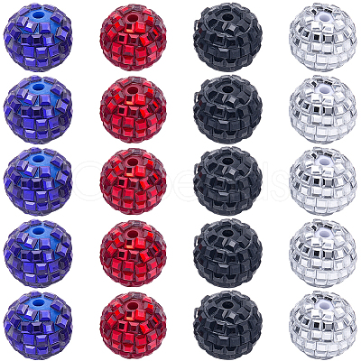 20Pcs 4 Colors Acrylic Rhinestone Beads OACR-SC0003-05-1